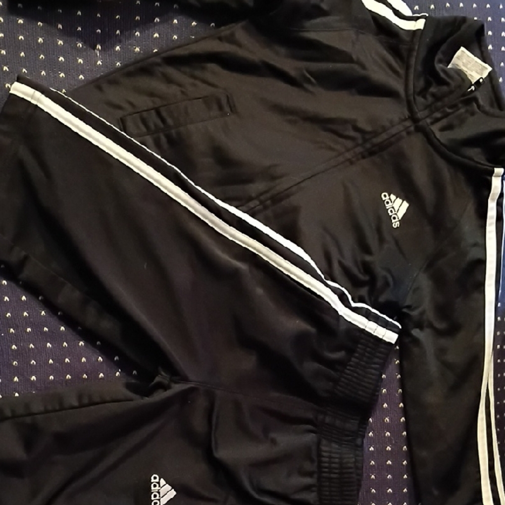 Toddler Adidas Black and White Athletic Tracksuit
